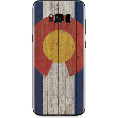 Colorado Flag Dark Wood Galaxy S8 Plus Skin